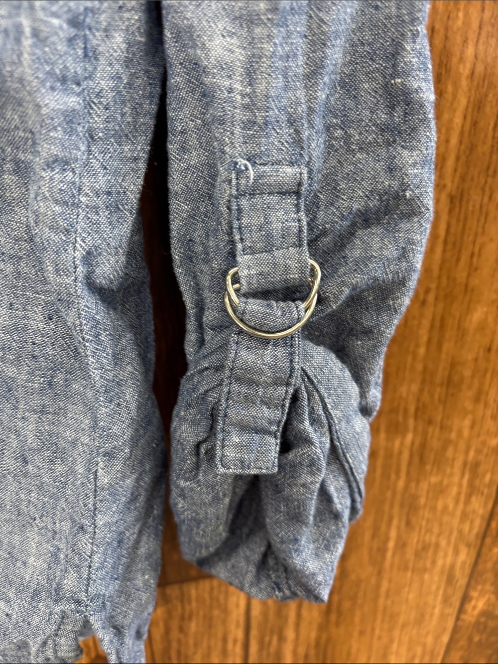 Studio Works Blue Button-Down Chambray Shirt - Picture 4 of 5
